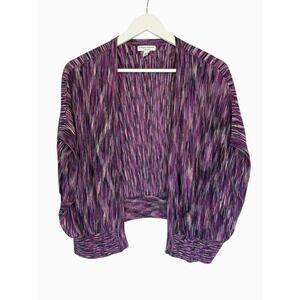 Liz Lange Maternity XL Purple Space Dye Open Front Knit Shrug Cardigan